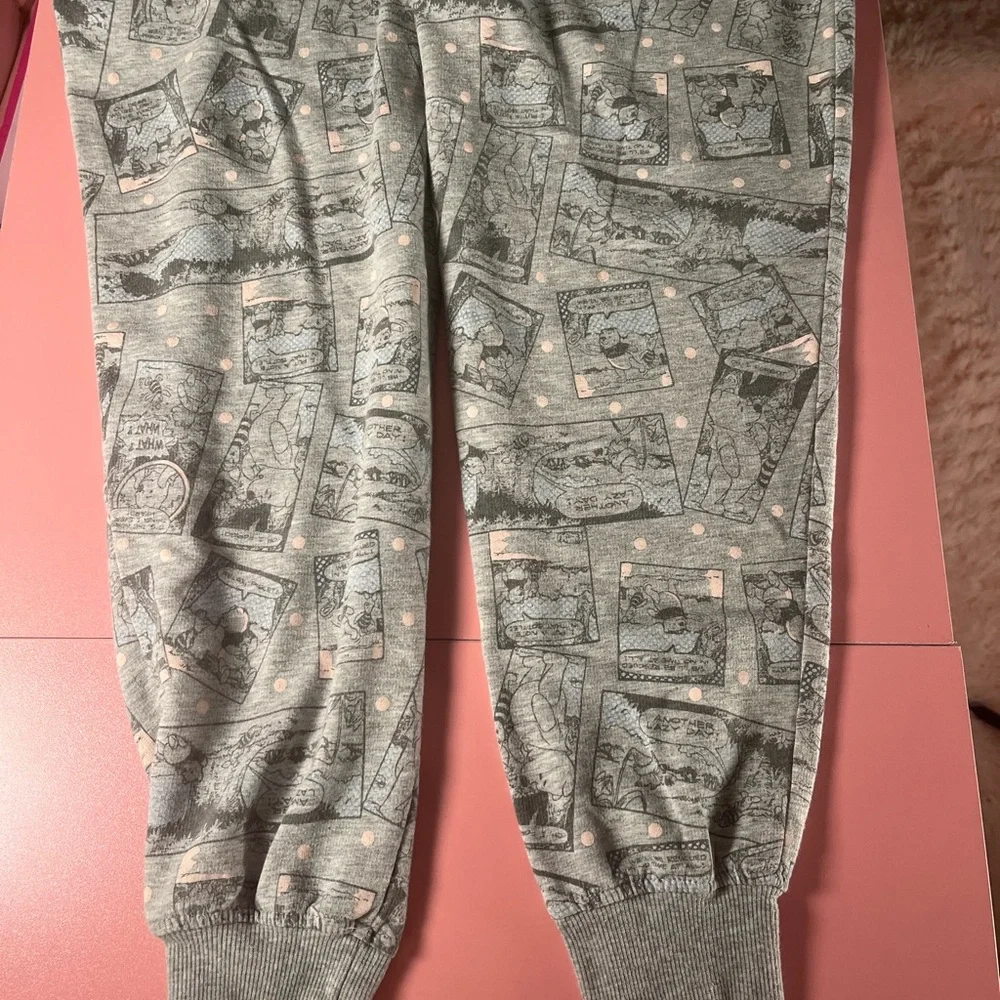 Disney‎ Winnie The Pooh pajama jogger sleep lounge pants Size small 4-6 in grey